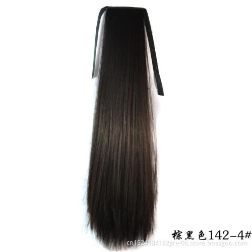 hot sale synthetic yaki straight drawstring ponytail, medium length kinki straight hair drawstring ponytail